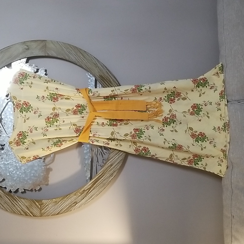 💛Vintage yellow rayon dress